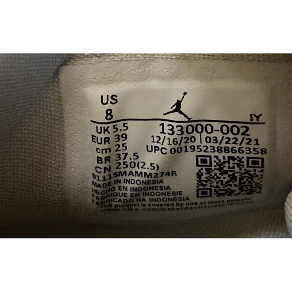 Nike Air Jordan OG Neutral Tech Cement Grey Black 133000-002 Women 8 - Picture 7 of 9